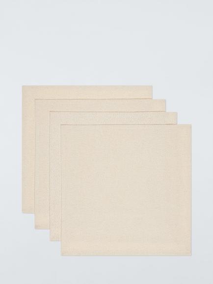 John Lewis Metallic Stripe Cotton Blend Napkins, Set of 4, Gold, Gold