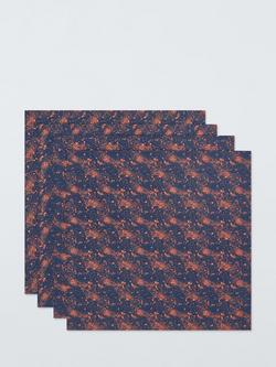 John Lewis Splatter Print Cotton Napkins, Set of 4, Night Sky, Multi