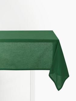 John Lewis Rectangular Cotton Tablecloth, Green, Green