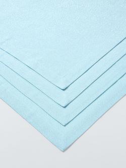 John Lewis Square Cotton Napkins, Set of 4, Frost Blue - view 2, Frost Blue/Silver