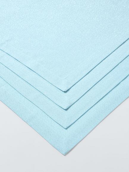 John Lewis Square Cotton Napkins, Set of 4, Frost Blue - view 2, Frost Blue/Silver