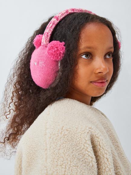 John Lewis Kids' Cat Earmuffs, Pink, Pink