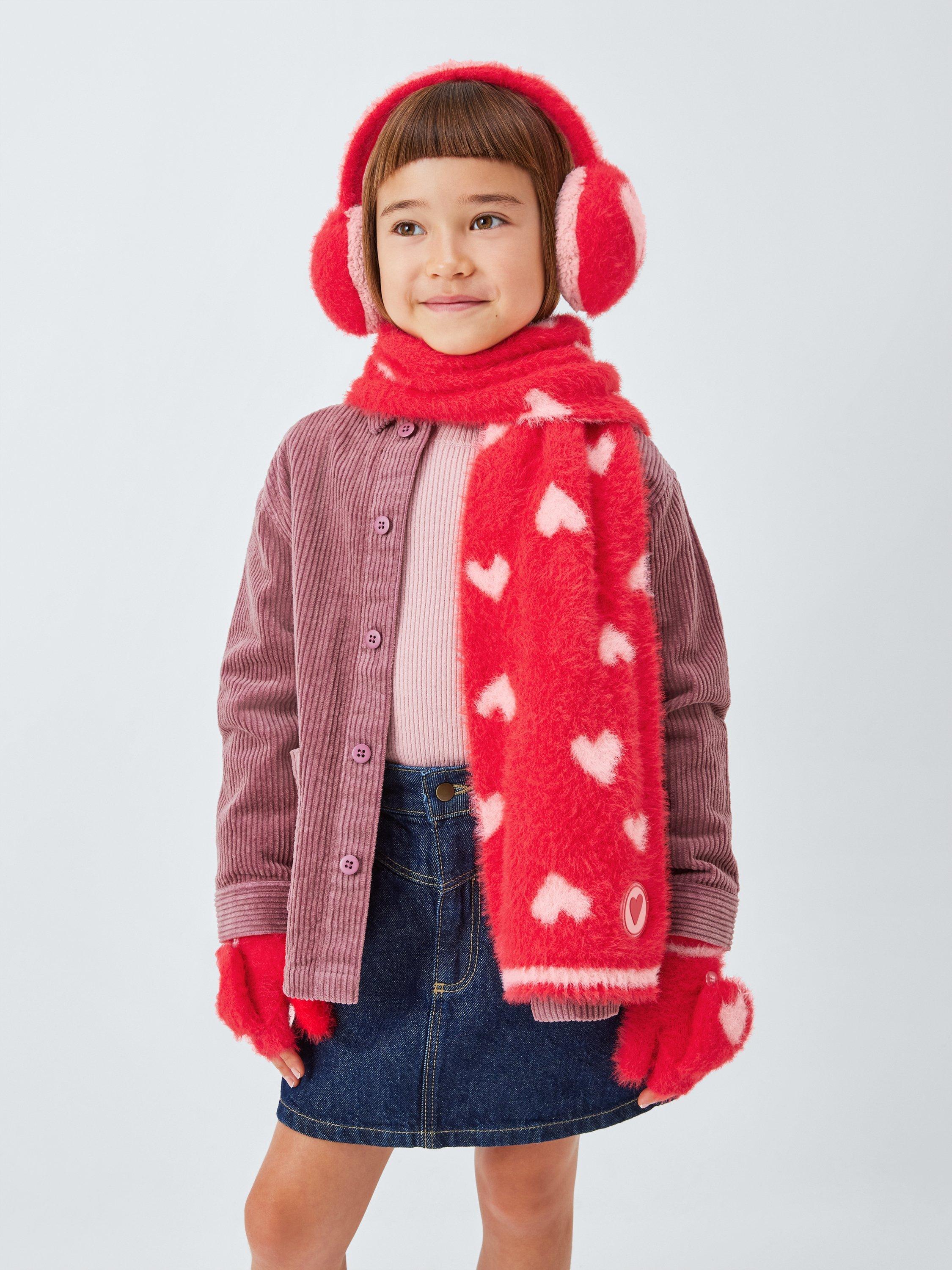 Product image 4 of 5, which shows John Lewis Kids' Heart Earmuffs, Red