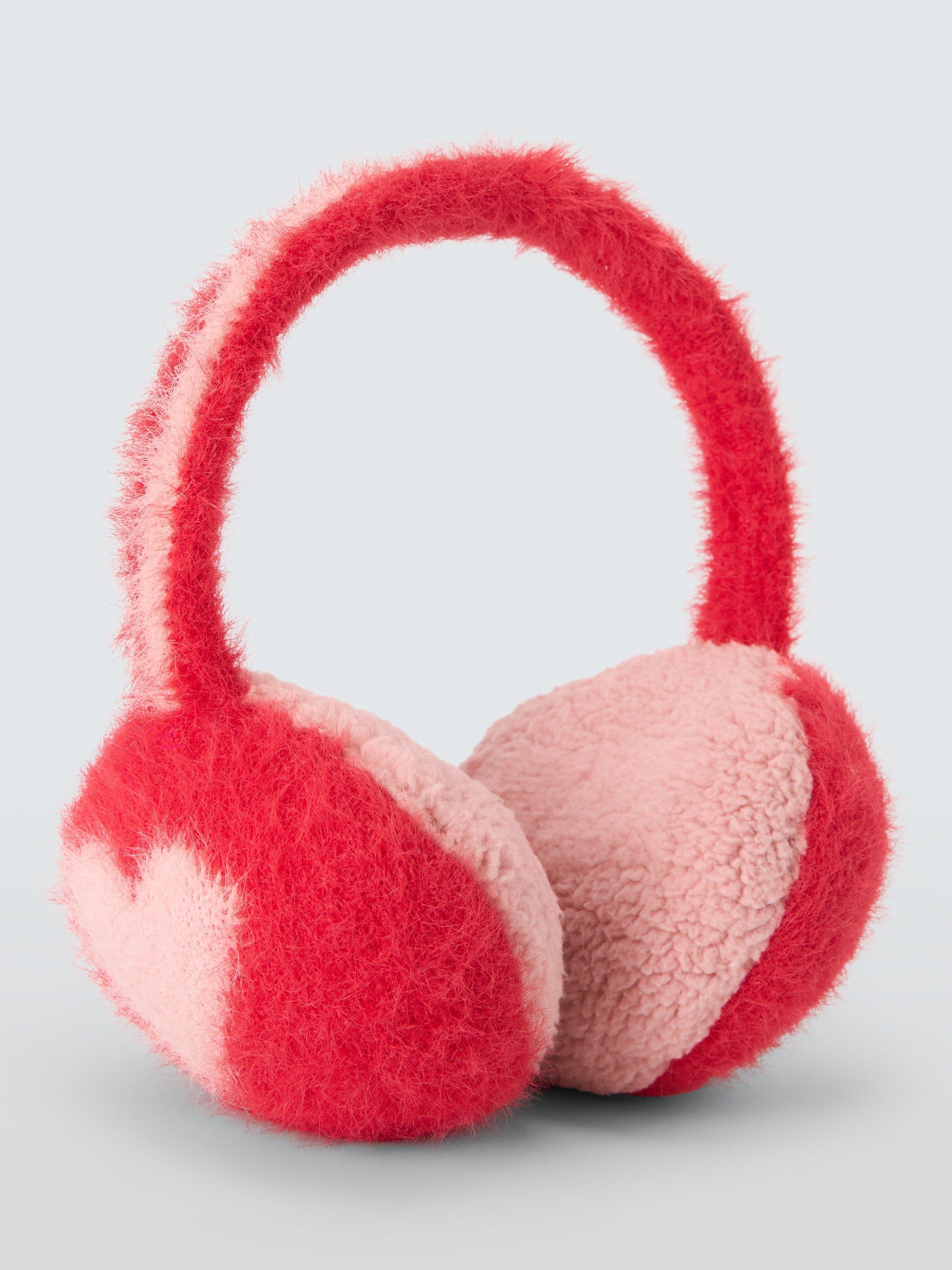 Product image 2 of 5, which shows John Lewis Kids' Heart Earmuffs, Red