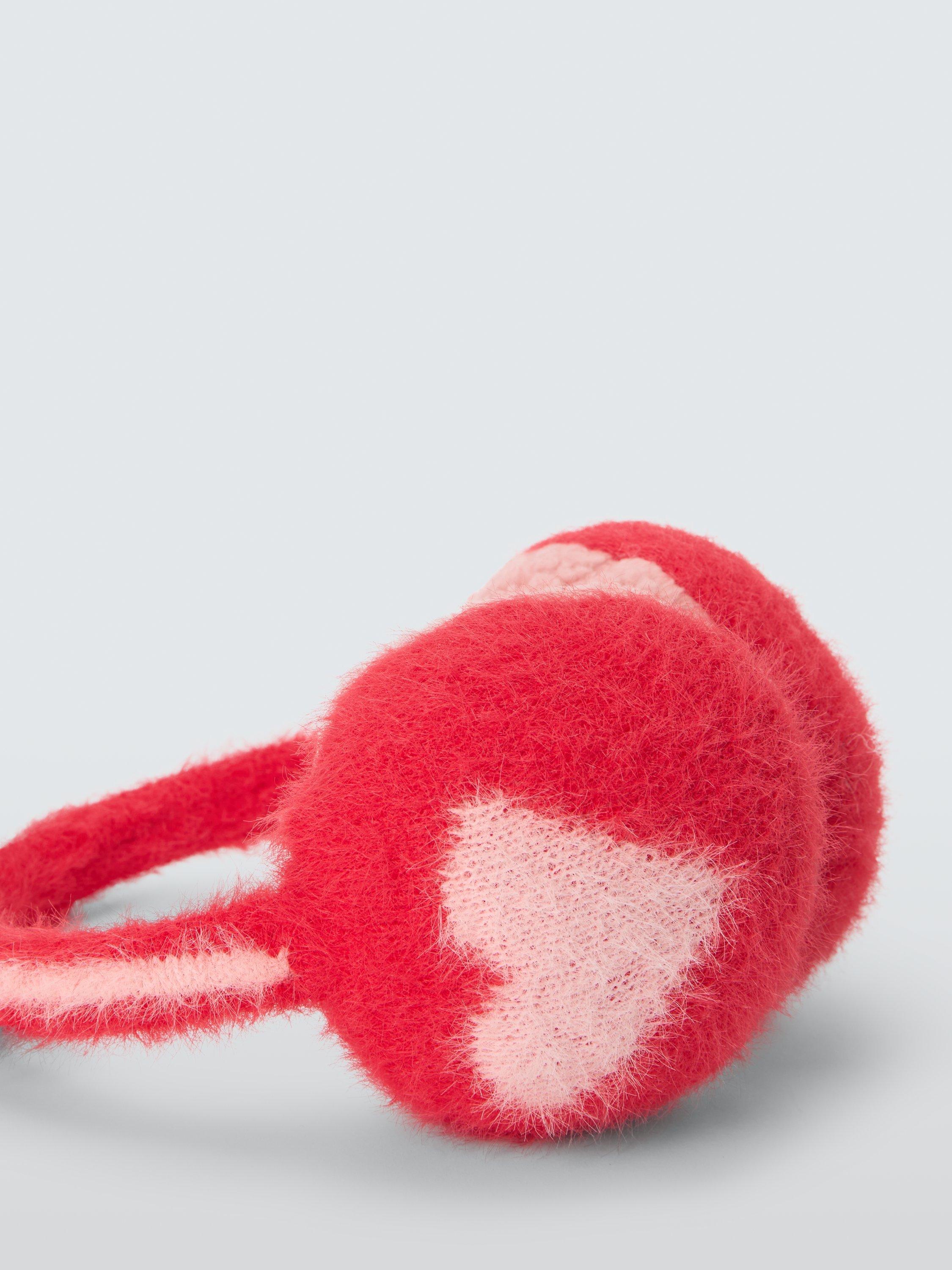 Product image 3 of 5, which shows John Lewis Kids' Heart Earmuffs, Red