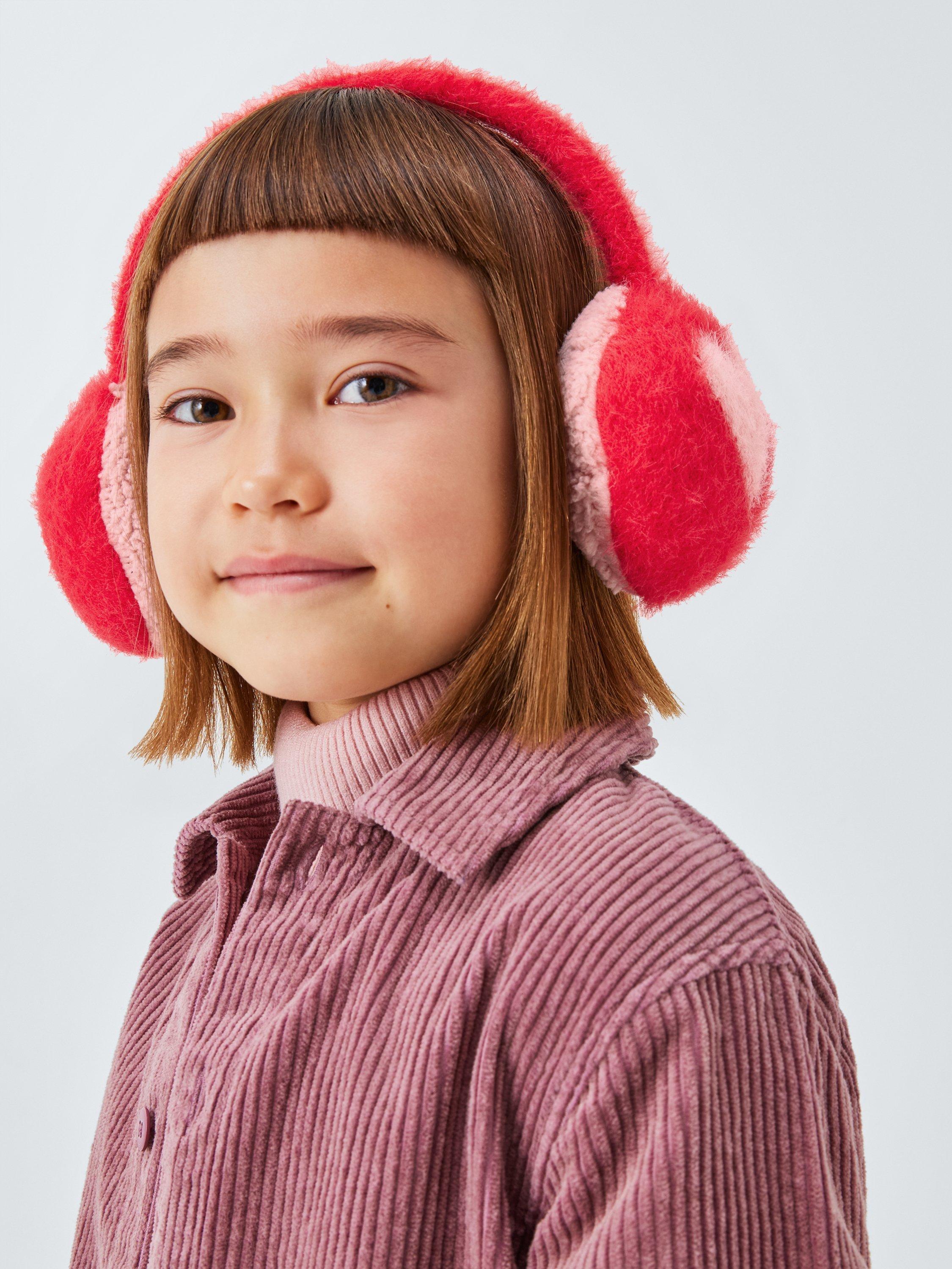 Product image 1 of 5, which shows John Lewis Kids' Heart Earmuffs, Red