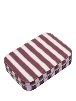 Daisy London Polly Newman Mulberry Striped Jewellery Case, Pink - view 2, Pink
