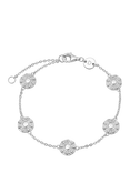 Daisy London Textured Charm Bracelet, Silver