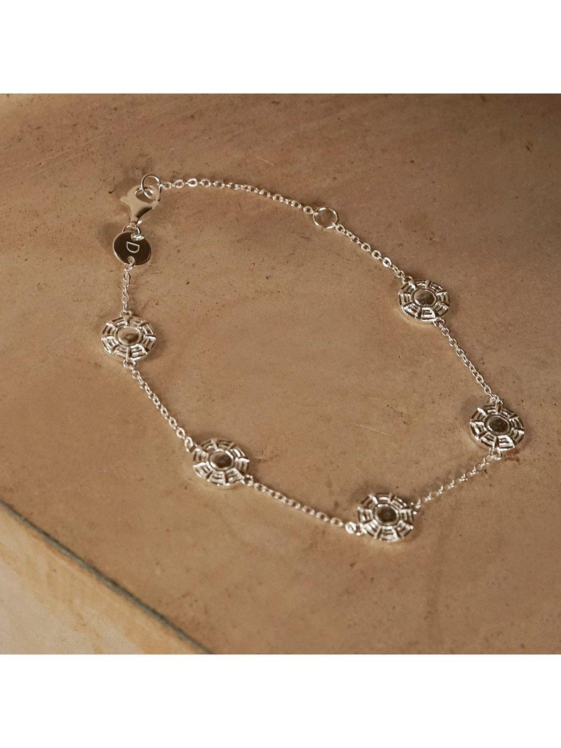 Product image 3 of 6, which shows Daisy London Textured Charm Bracelet, Silver