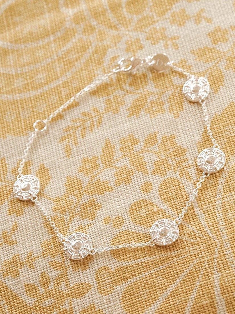 Product image 5 of 6, which shows Daisy London Textured Charm Bracelet, Silver