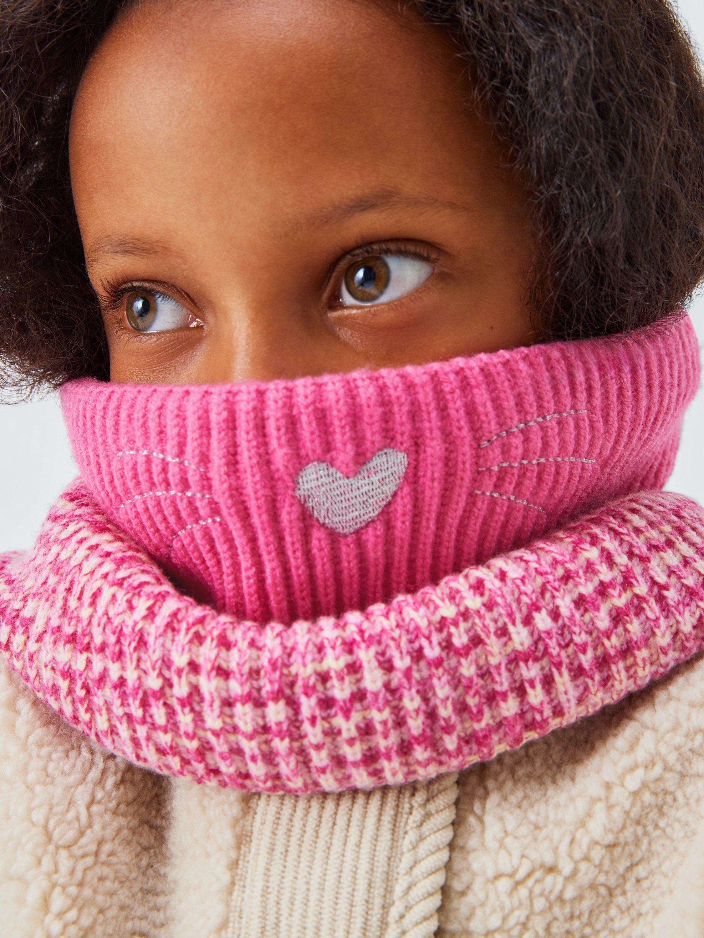Product image 1 of 5, which shows John Lewis Kids' Cat Snood, Pink