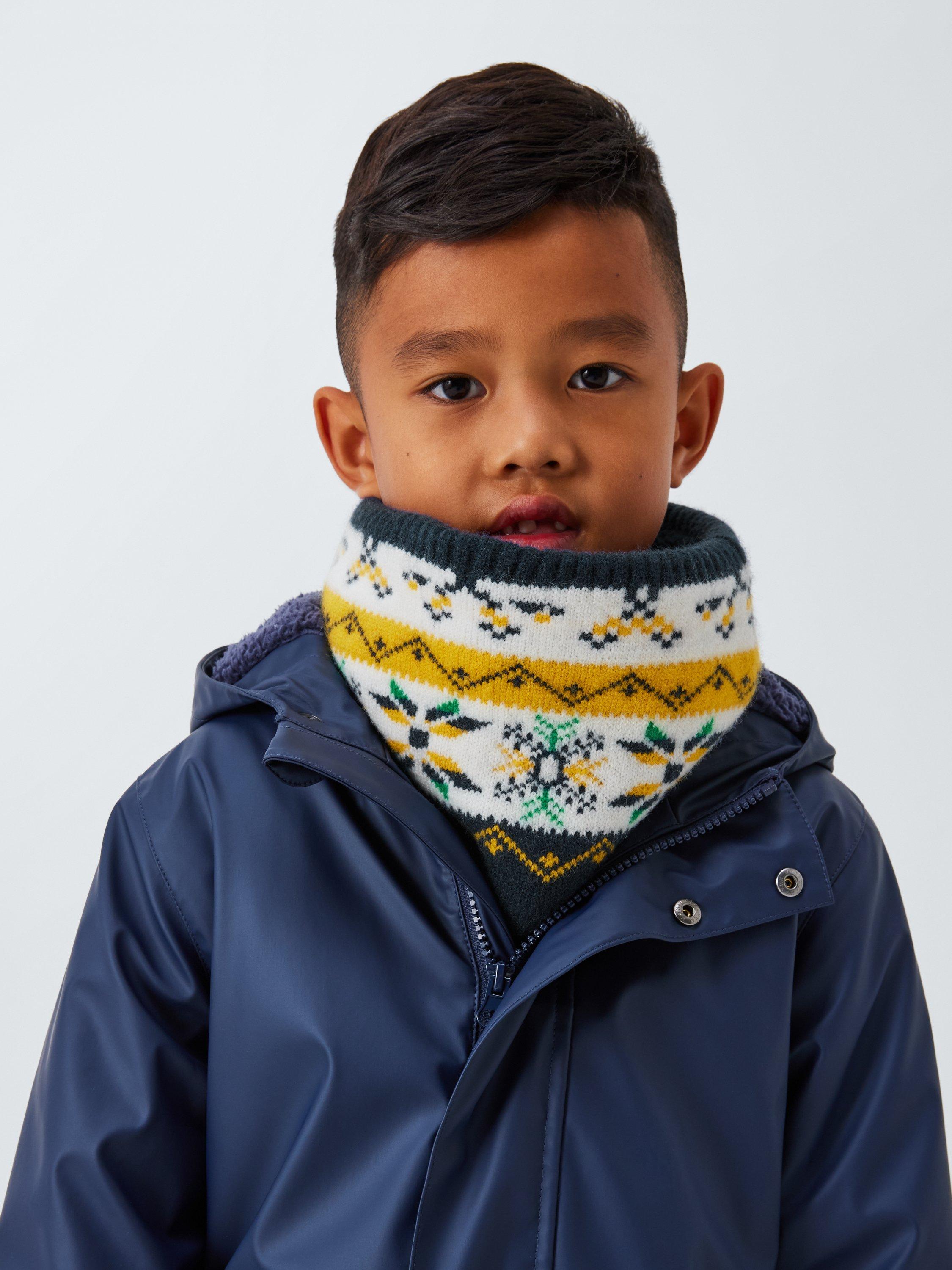 Product image 1 of 5, which shows John Lewis Kids' Fairisle Snood, Yellow Multi