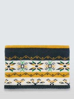 John Lewis Kids' Fairisle Snood, Yellow Multi - view 2, Yellow Multi