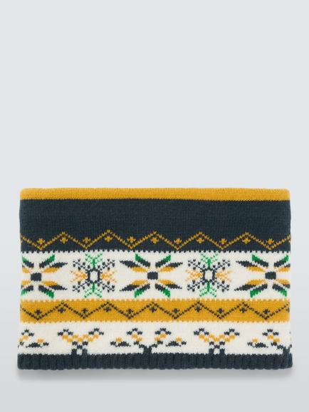 John Lewis Kids' Fairisle Snood, Yellow Multi - view 2, Yellow Multi