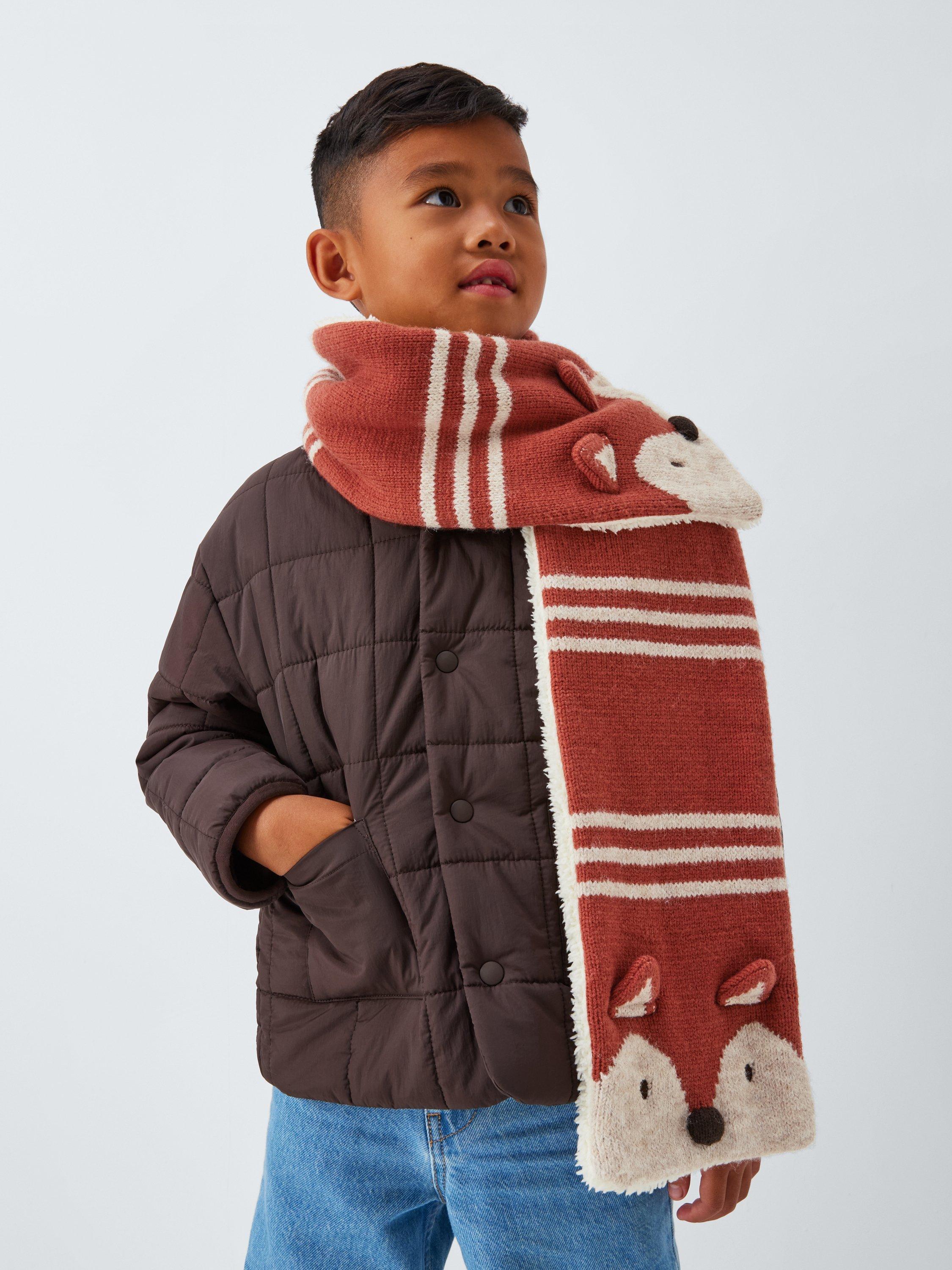 Product image 1 of 5, which shows John Lewis Kids' Fox Scarf, Orange Multi