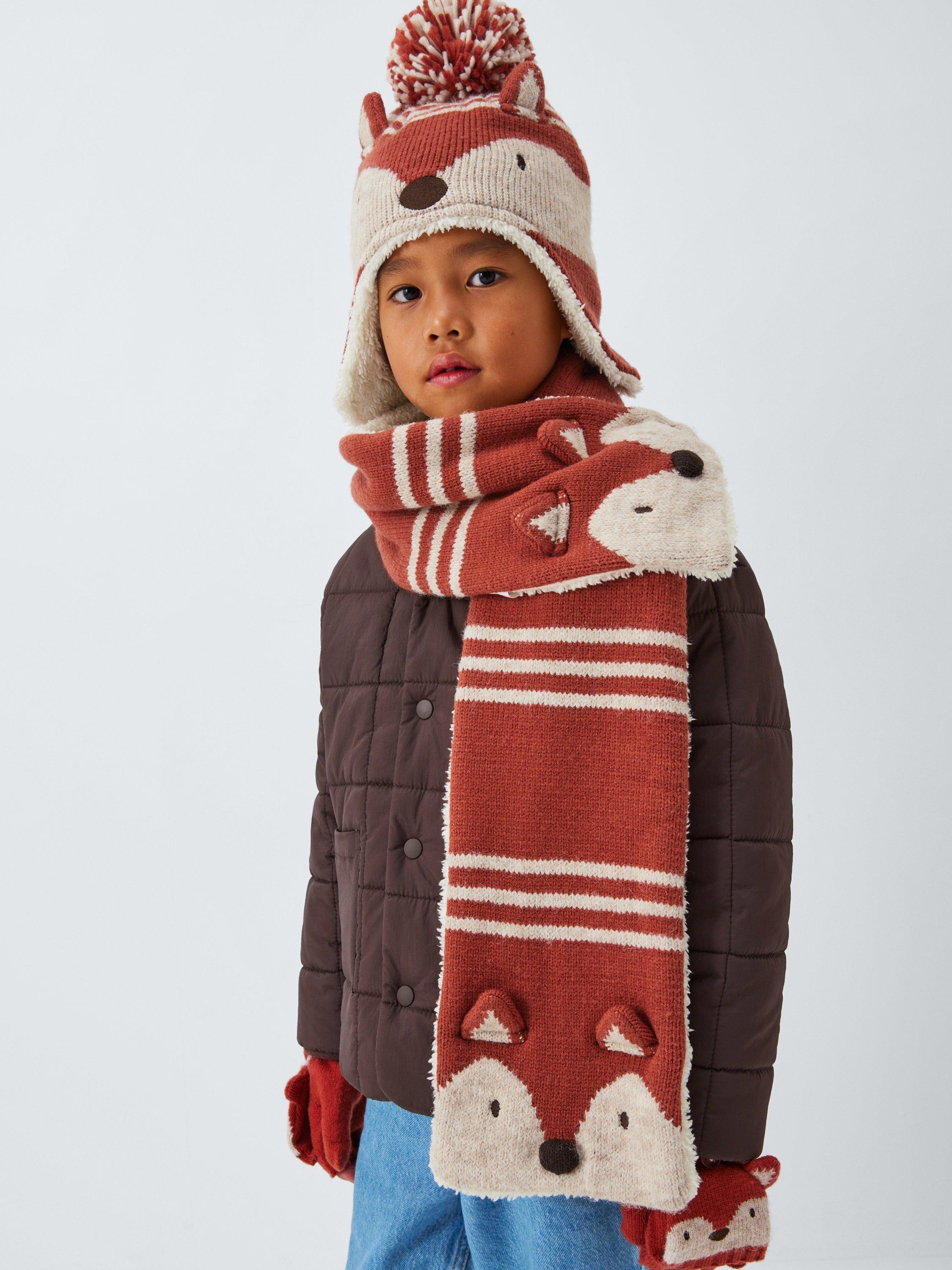 Product image 4 of 5, which shows John Lewis Kids' Fox Scarf, Orange Multi