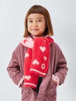 John Lewis Kids' Heart Scarf, Red, Red