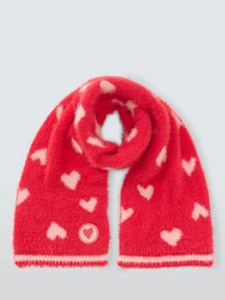 John Lewis Kids' Heart Scarf, Red - view 2, Red