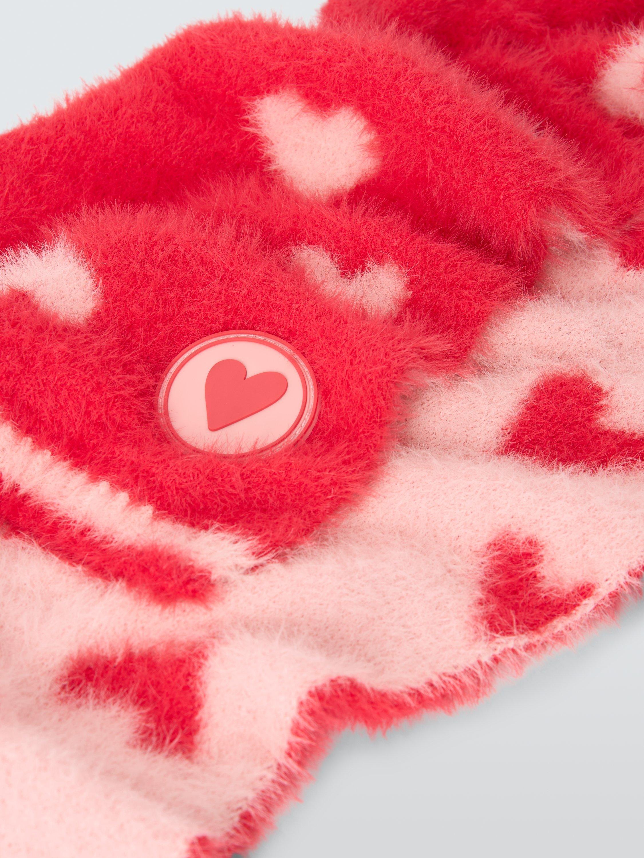 Product image 4 of 5, which shows John Lewis Kids' Heart Scarf, Red