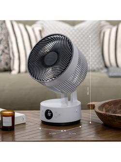 Meaco Sefte Air 8" Battery Operated Table Fan, White - view 2, White