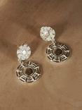 Daisy London Textured Drop Earrings, Silver