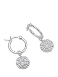 Daisy London Cubic Zirconia Drop Hoop Earrings, Silver