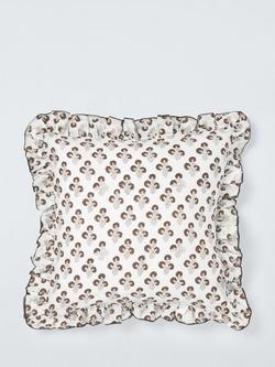 John Lewis Mira Cushion, Cocoa, White