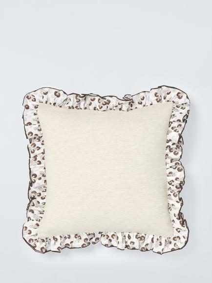 John Lewis Mira Cushion, Cocoa - view 2, White