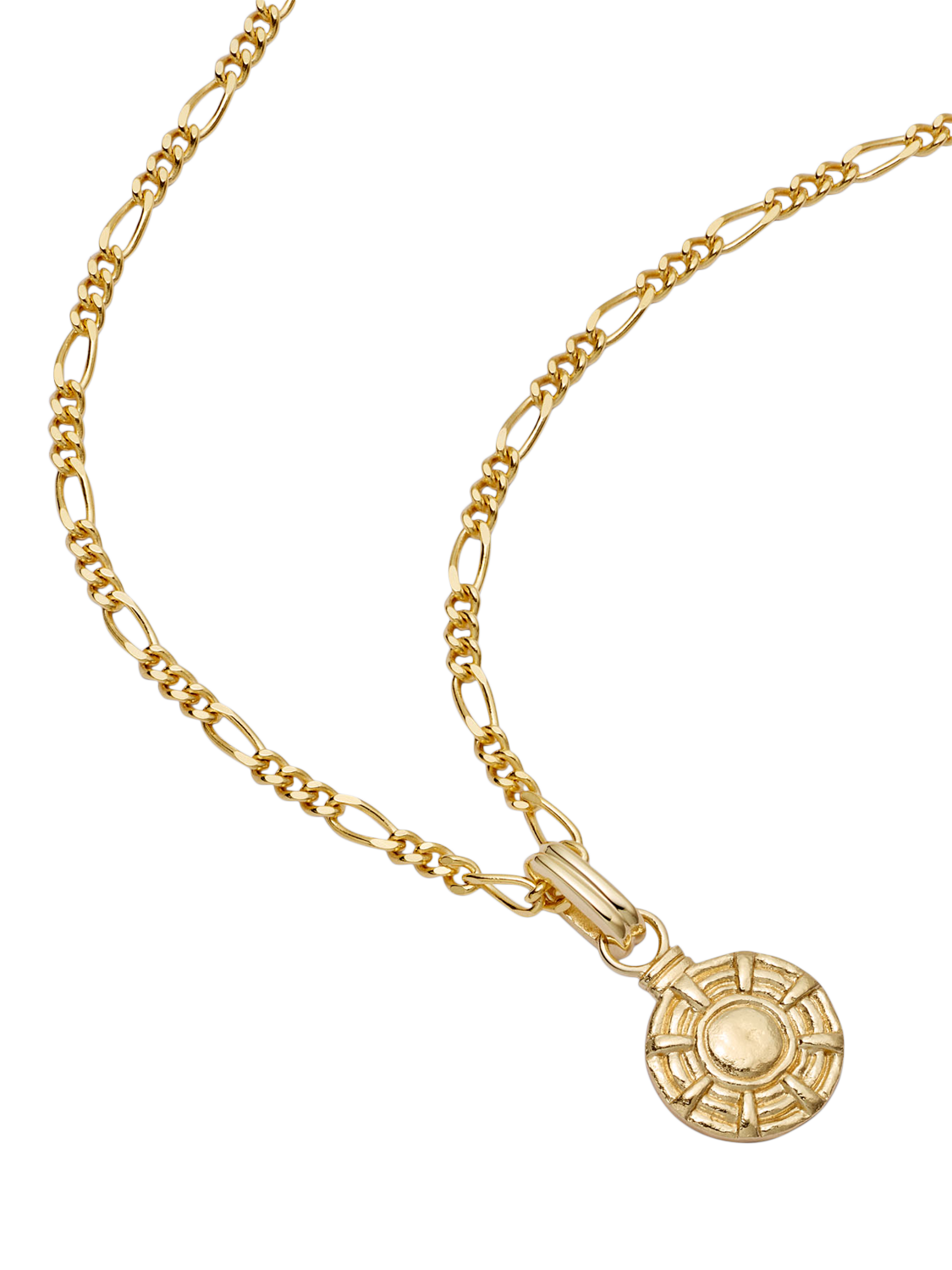 Product image 1 of 5, which shows Daisy London Textured Disc Charm Pendant, Gold
