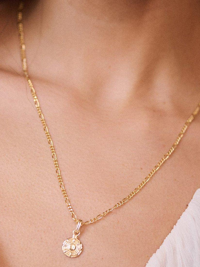 Product image 5 of 5, which shows Daisy London Textured Disc Charm Pendant, Gold