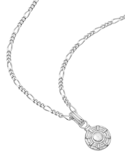 Daisy London Textured Disc Charm Pendant Necklace, Silver