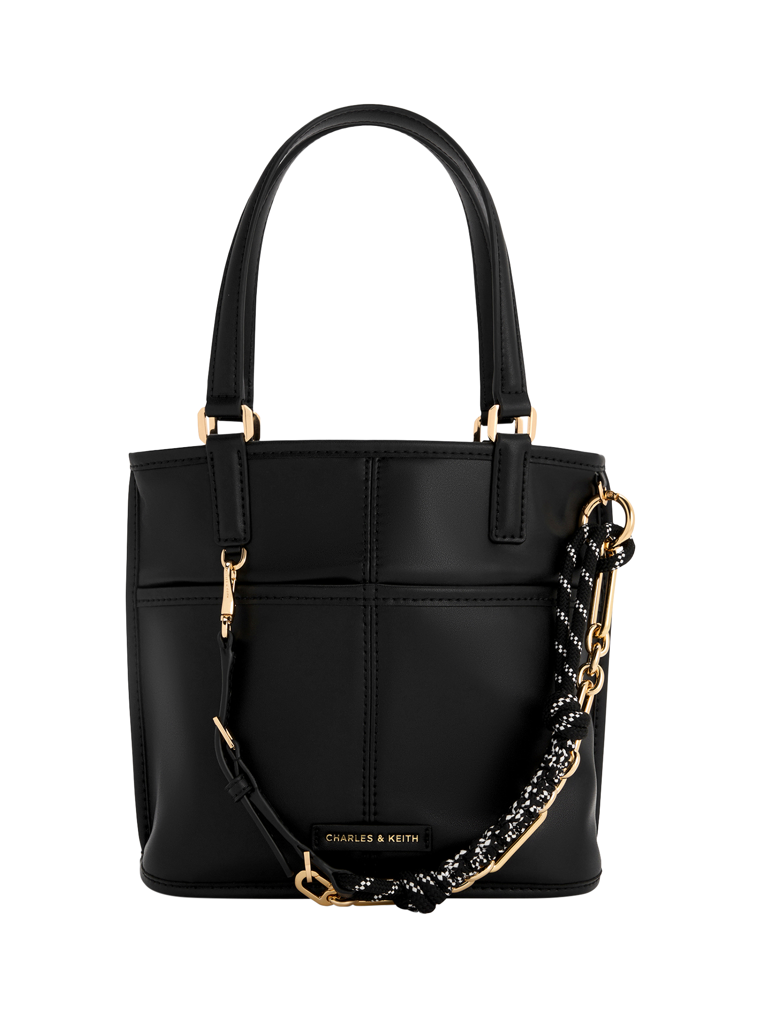 Product image 1 of 6, which shows CHARLES & KEITH Addison Tote Bag, Black