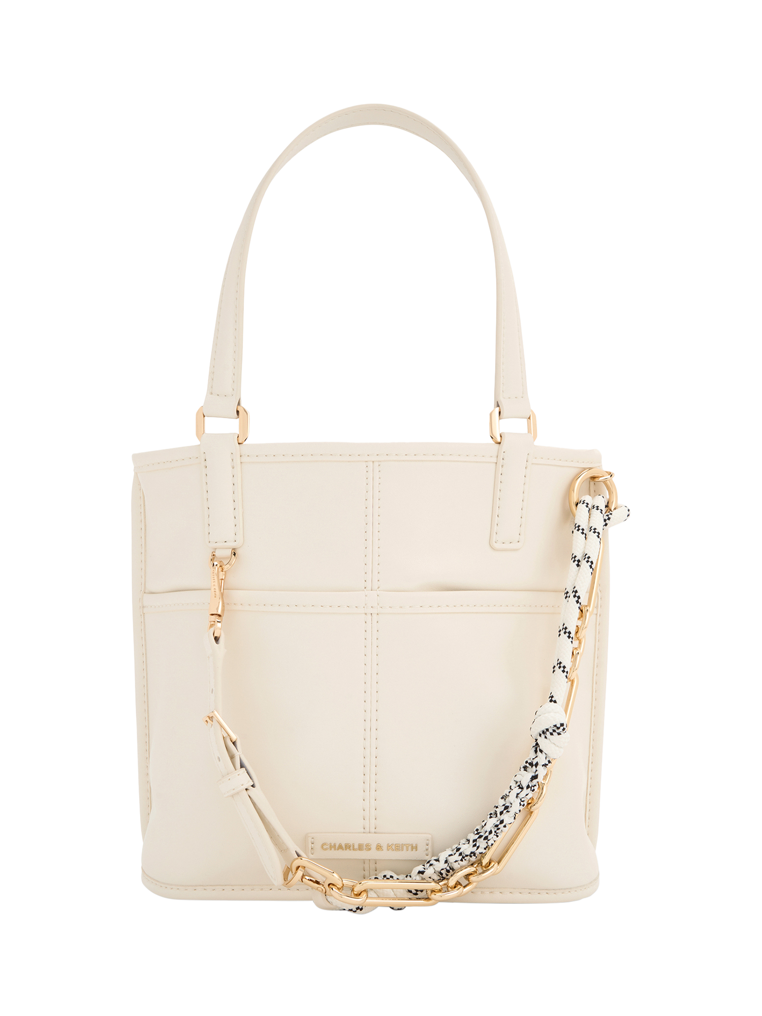 Product image 1 of 7, which shows CHARLES & KEITH Addison Tote Bag, Cream