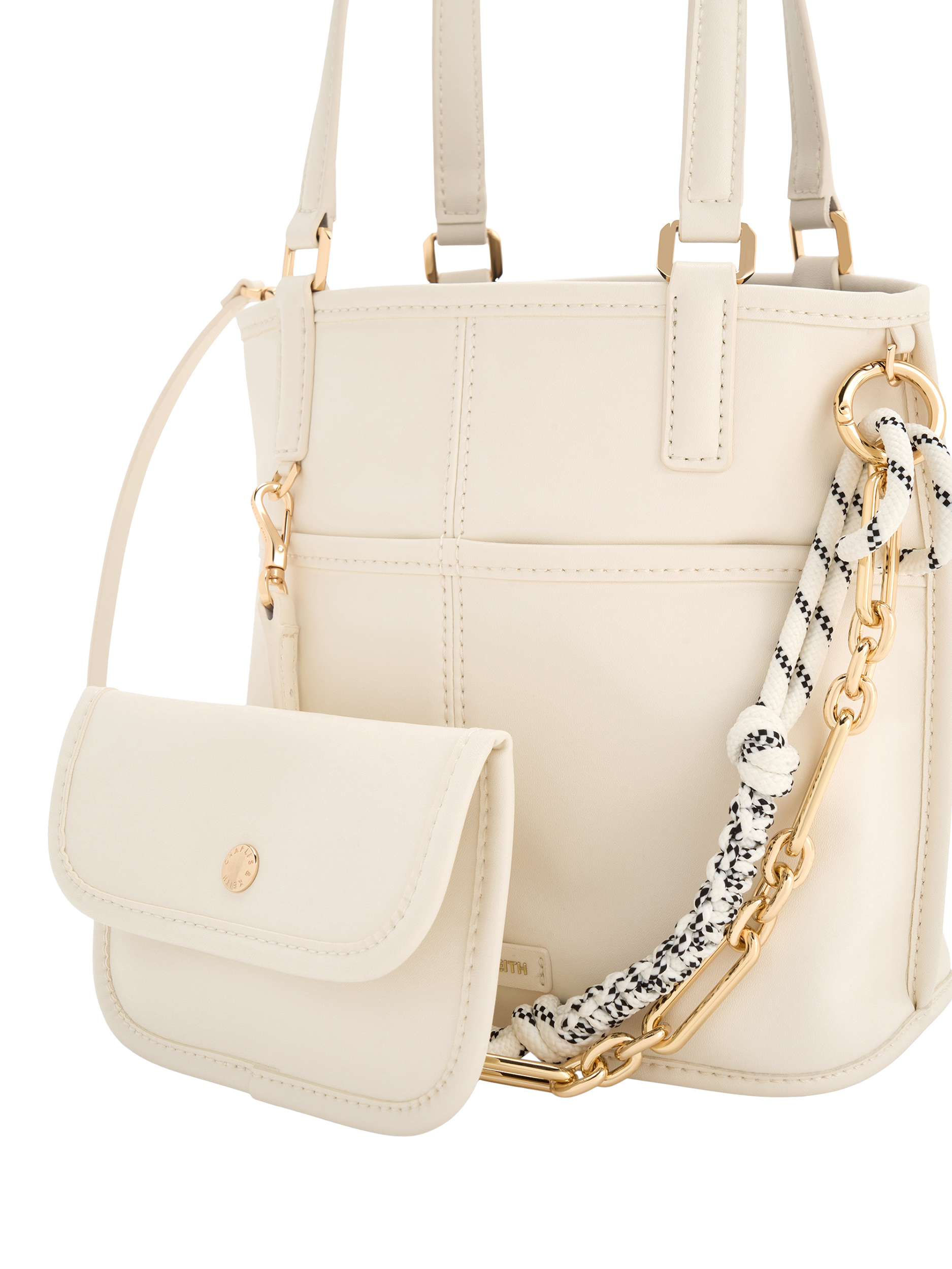 Product image 5 of 7, which shows CHARLES & KEITH Addison Tote Bag, Cream