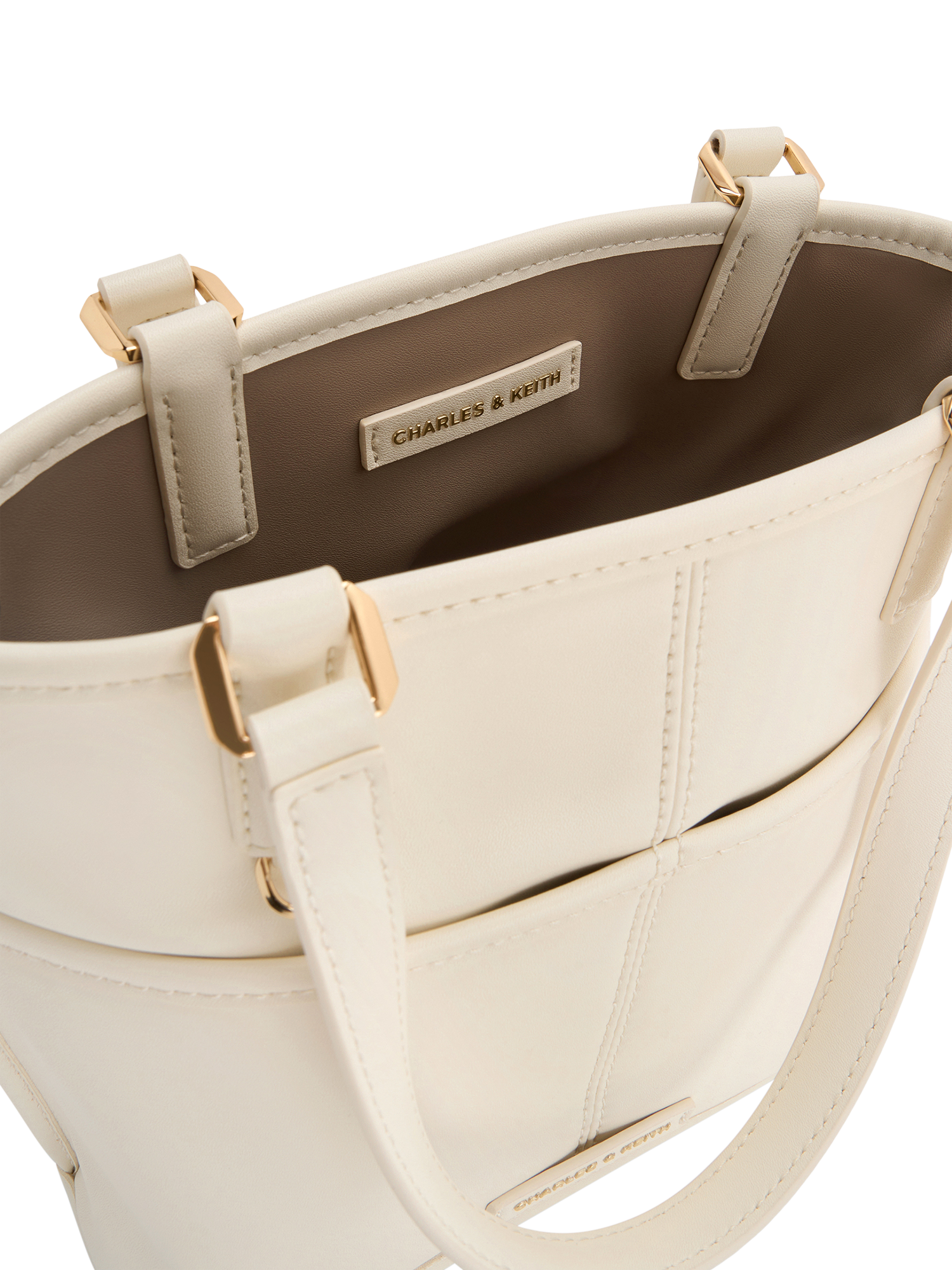Product image 6 of 7, which shows CHARLES & KEITH Addison Tote Bag, Cream