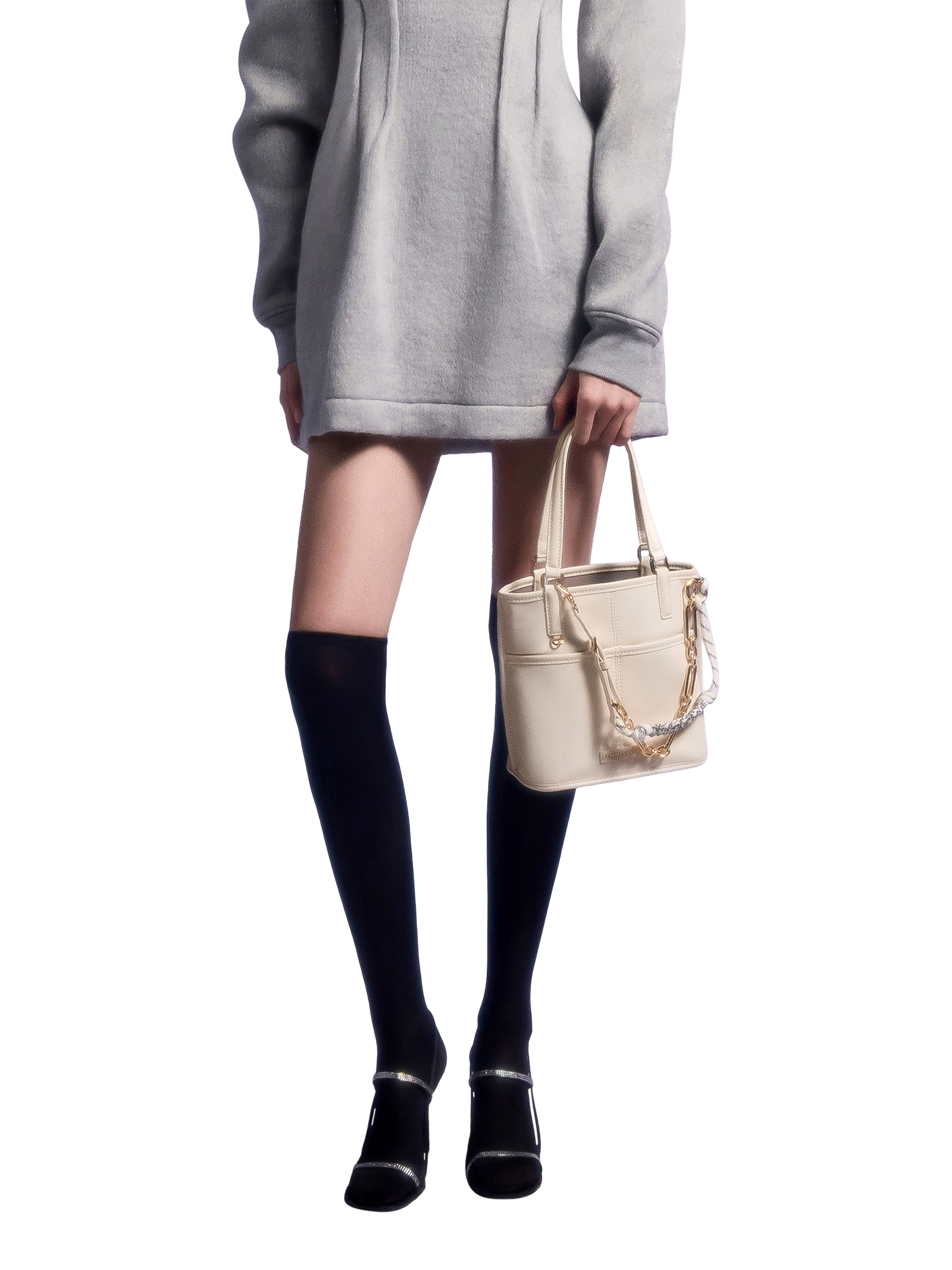 Product image 2 of 7, which shows CHARLES & KEITH Addison Tote Bag, Cream