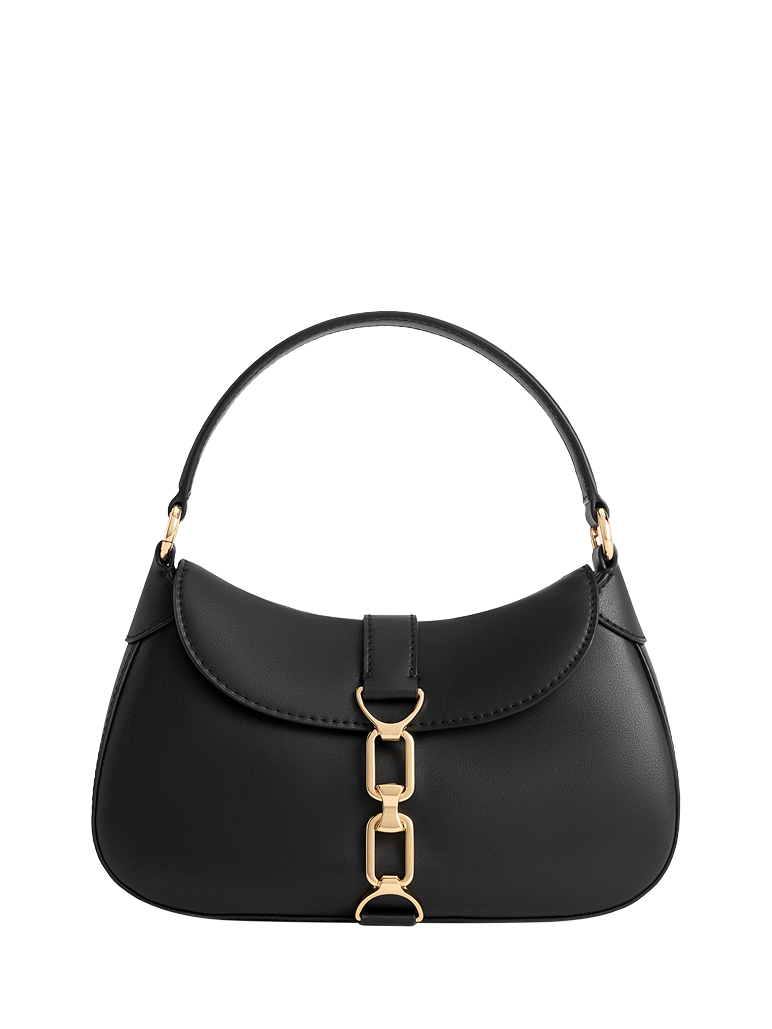 Product image 1 of 6, which shows CHARLES & KEITH Agatha Hobo Bag, Black