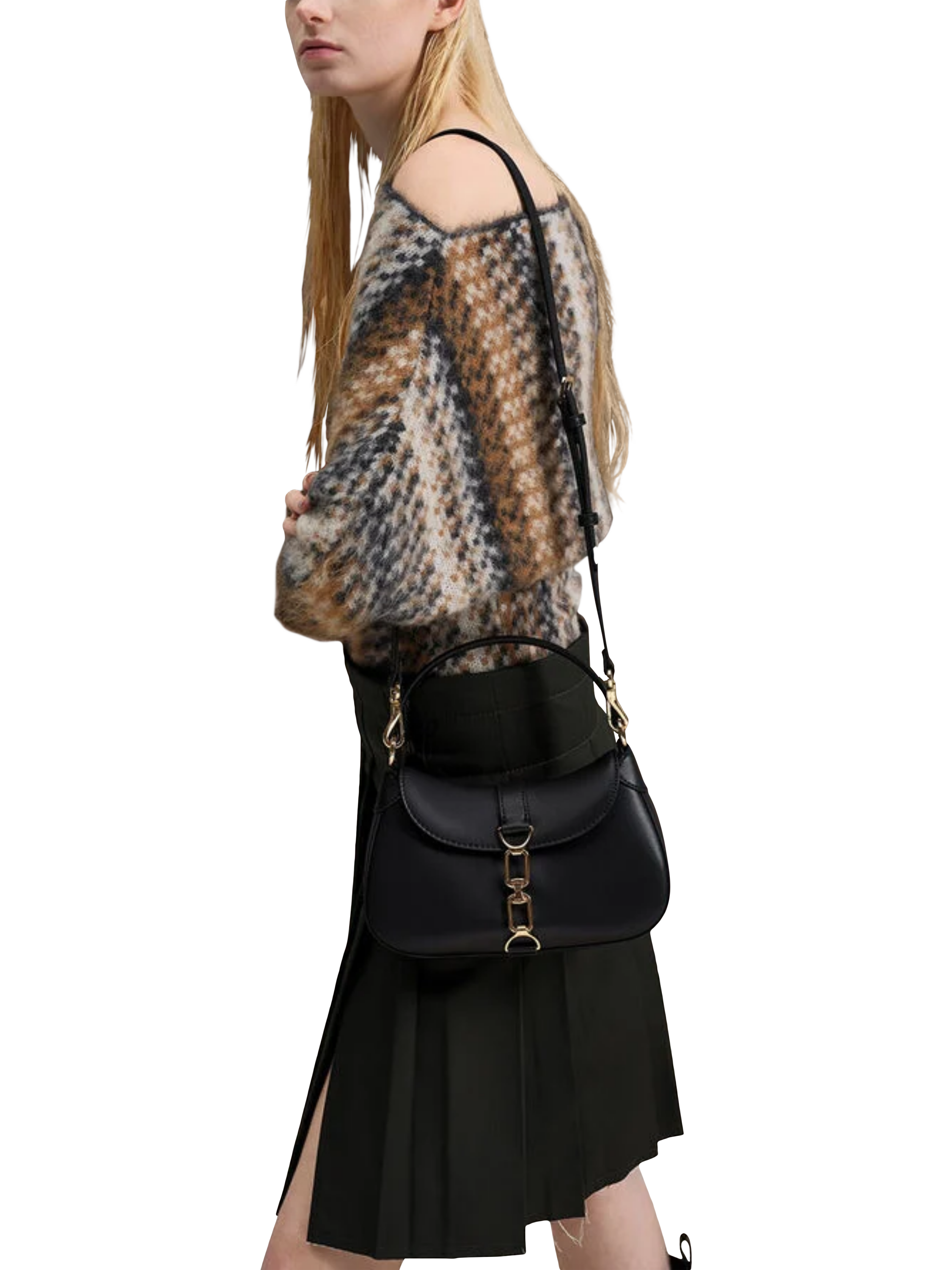 Product image 4 of 6, which shows CHARLES & KEITH Agatha Hobo Bag, Black