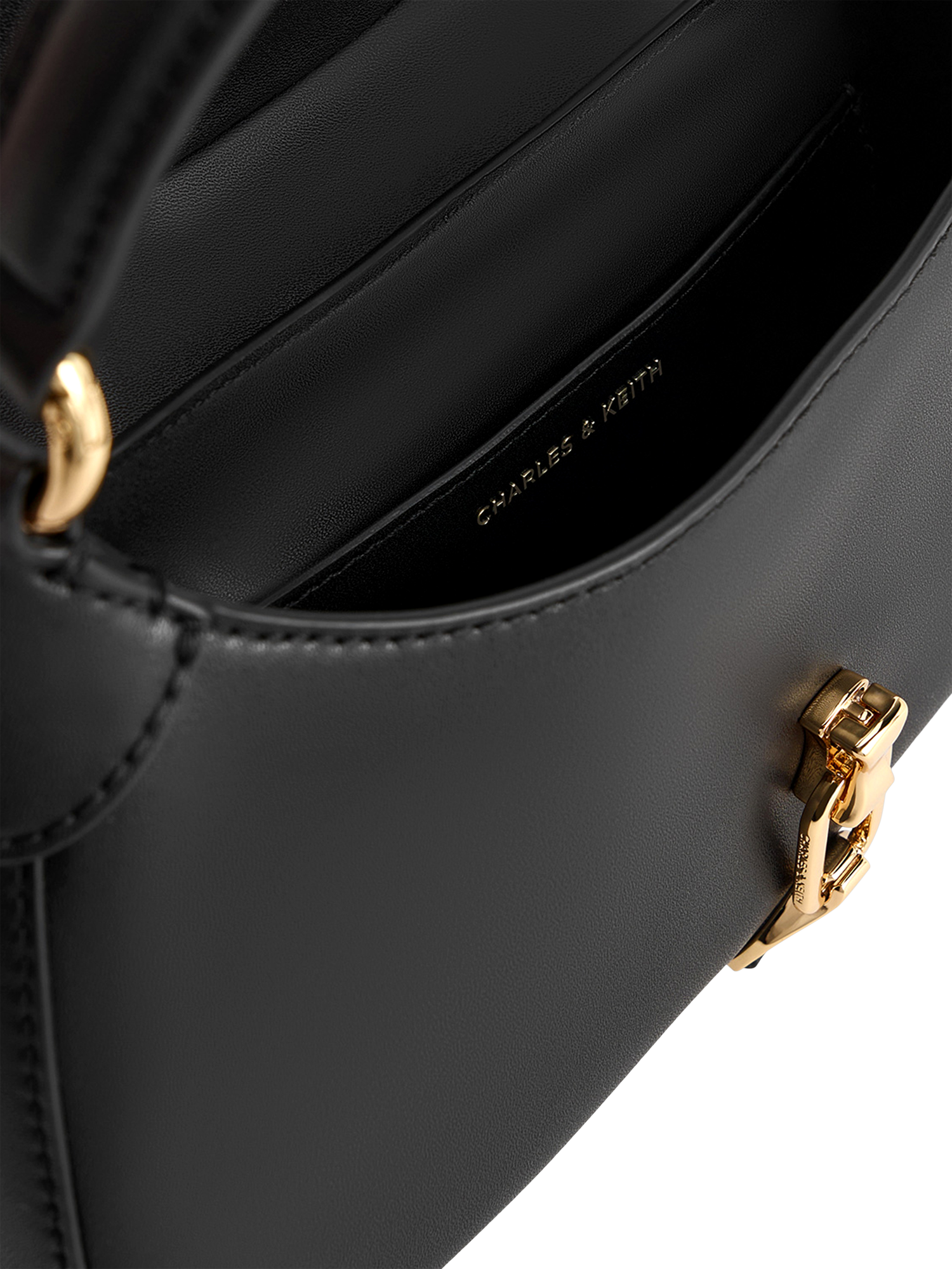 Product image 6 of 6, which shows CHARLES & KEITH Agatha Hobo Bag, Black