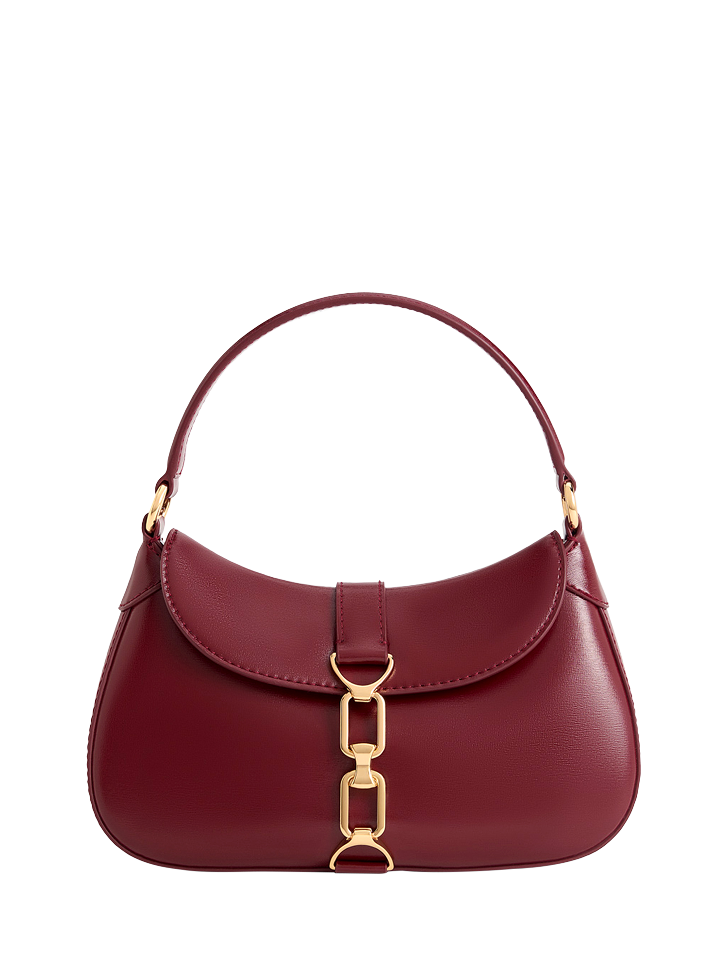 Product image 1 of 7, which shows CHARLES & KEITH Agatha Shoulder Bag, Burgundy
