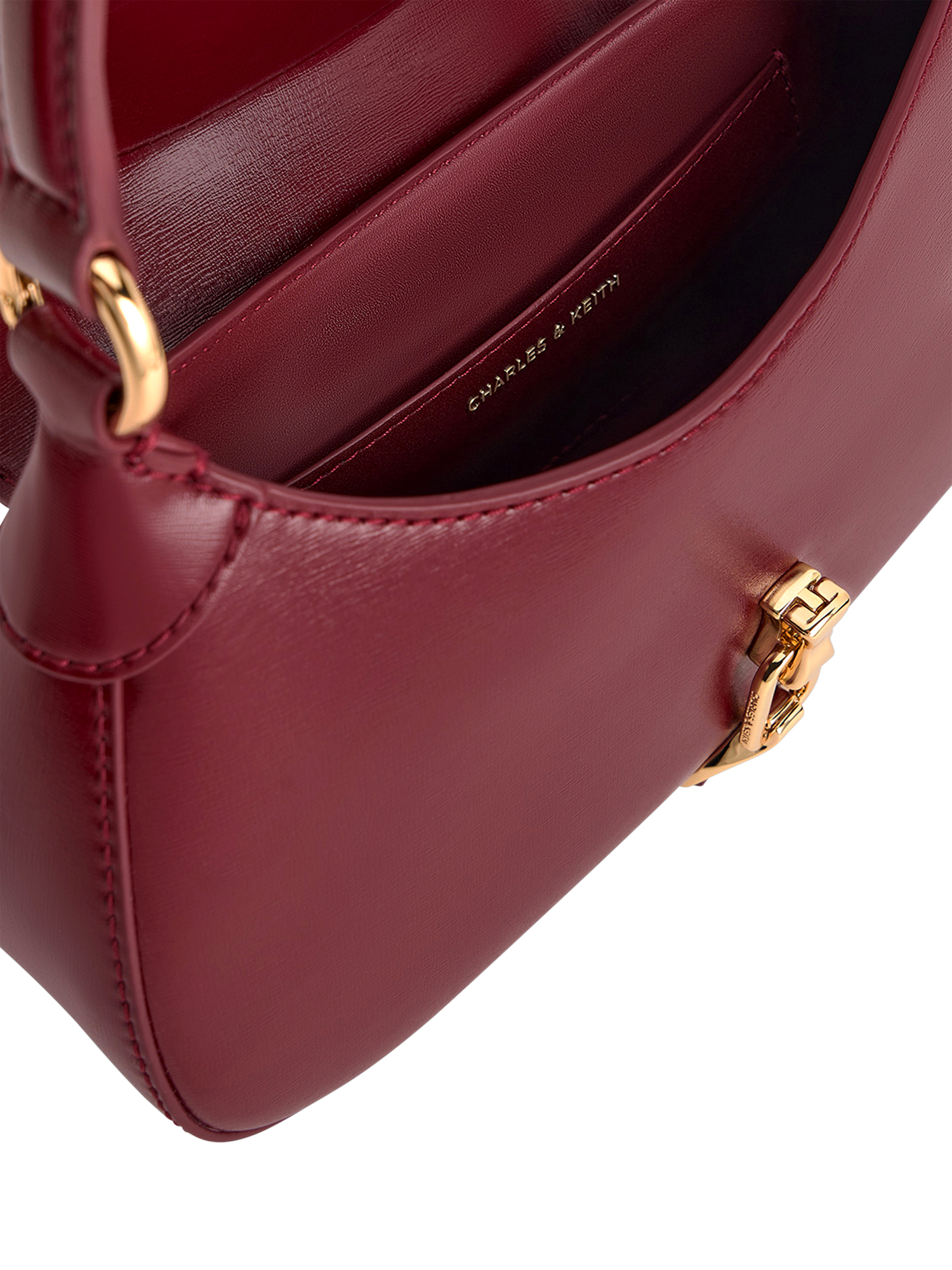 Product image 6 of 7, which shows CHARLES & KEITH Agatha Shoulder Bag, Burgundy