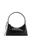 CHARLES & KEITH Simone Faux Leather Shoulder Bag, Black