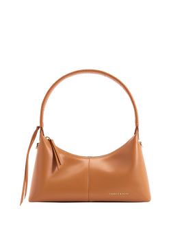 CHARLES & KEITH Simone Faux Leather Shoulder Bag, Tan