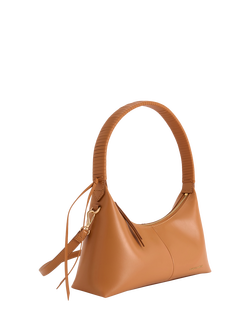 CHARLES & KEITH Simone Faux Leather Shoulder Bag - view 2, Tan