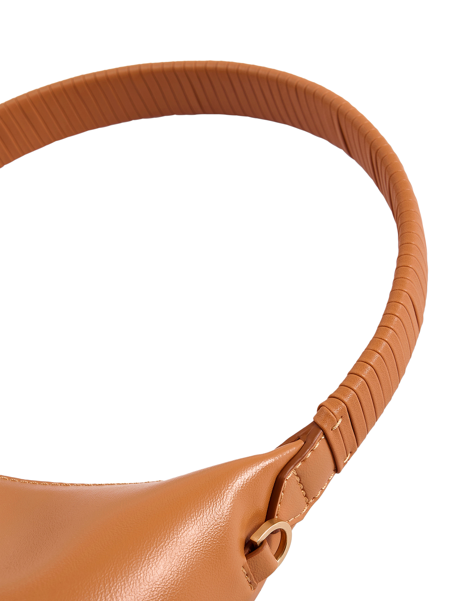 Product image 4 of 5, which shows CHARLES & KEITH Simone Faux Leather Shoulder Bag, Tan