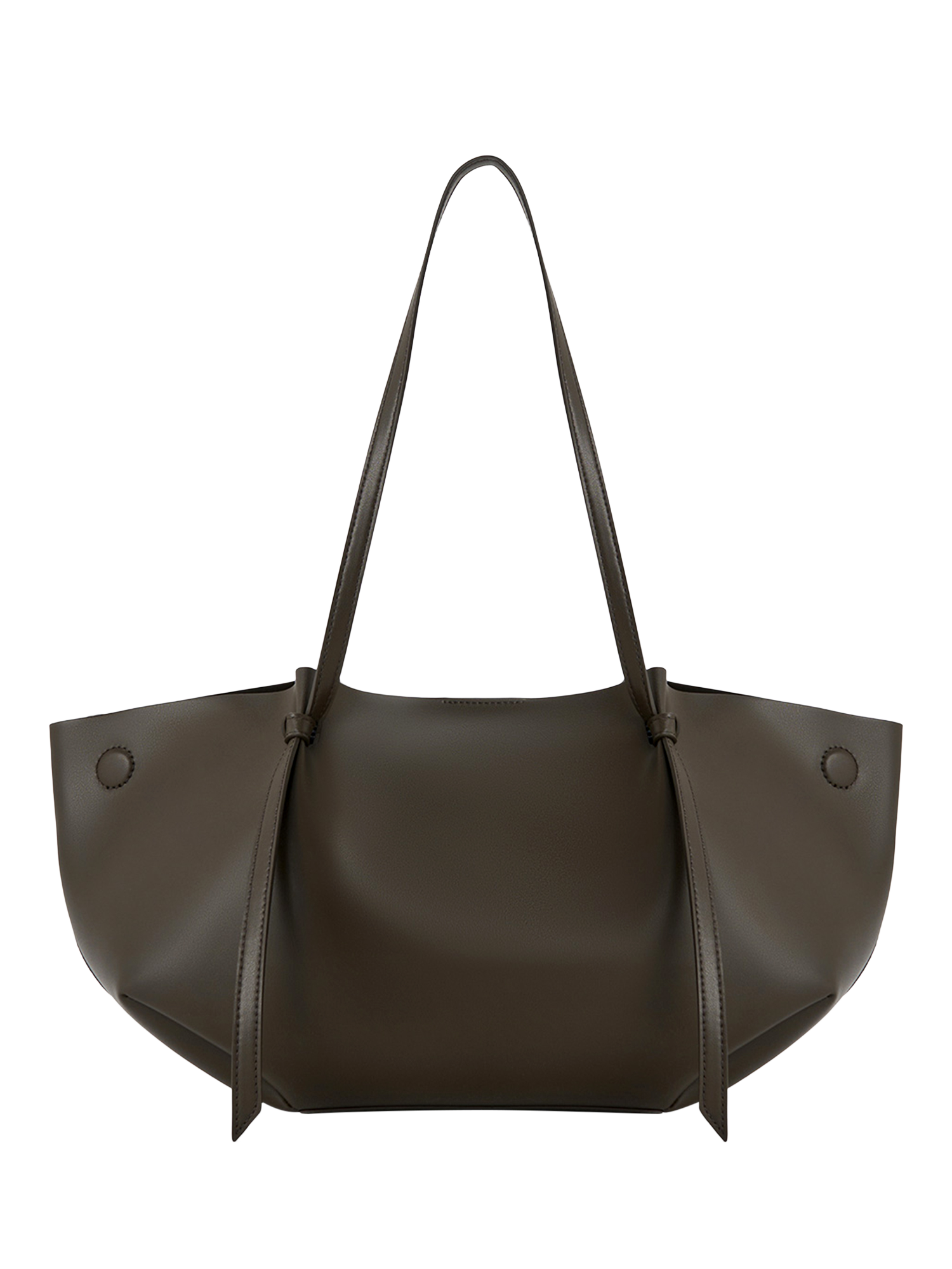 Product image 4 of 7, which shows CHARLES & KEITH Calla Faux Leather Tote Bag, Dark Moss