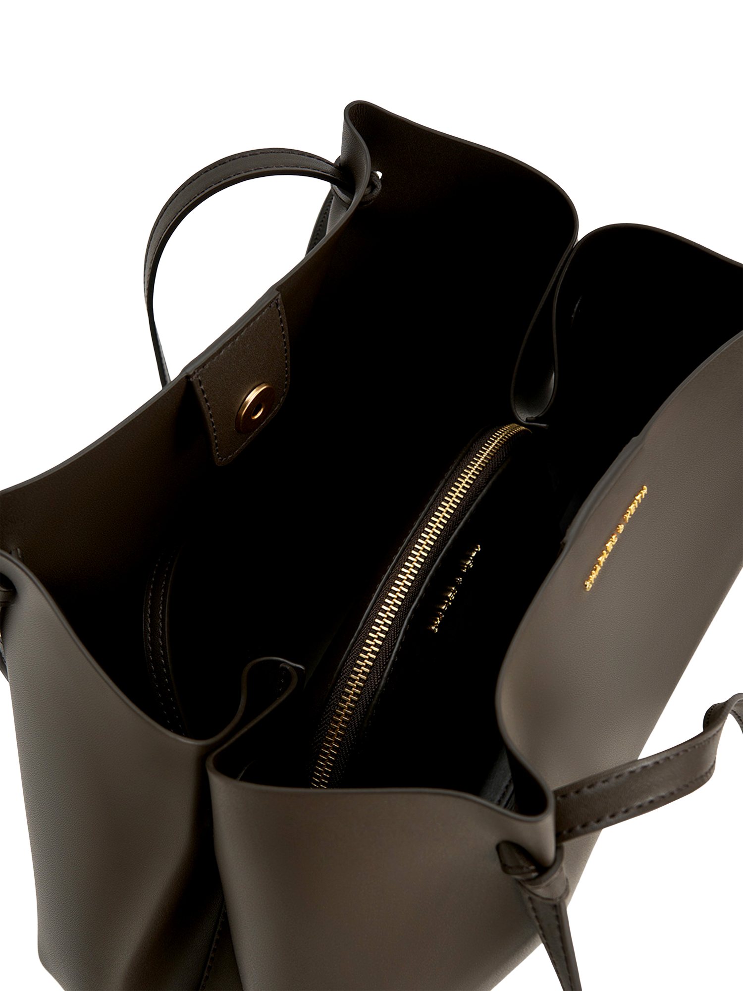 Product image 5 of 7, which shows CHARLES & KEITH Calla Faux Leather Tote Bag, Dark Moss