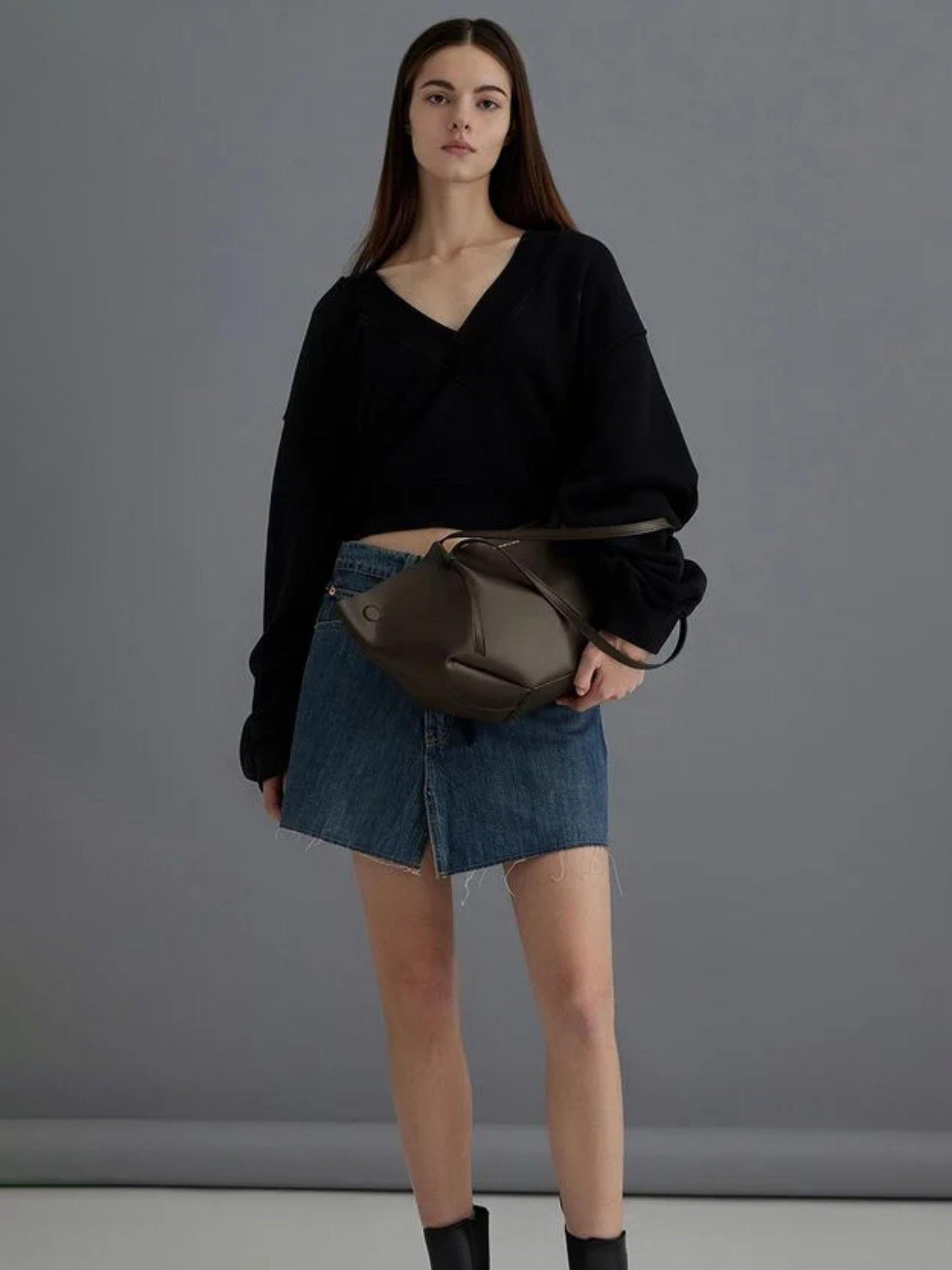 Product image 7 of 7, which shows CHARLES & KEITH Calla Faux Leather Tote Bag, Dark Moss