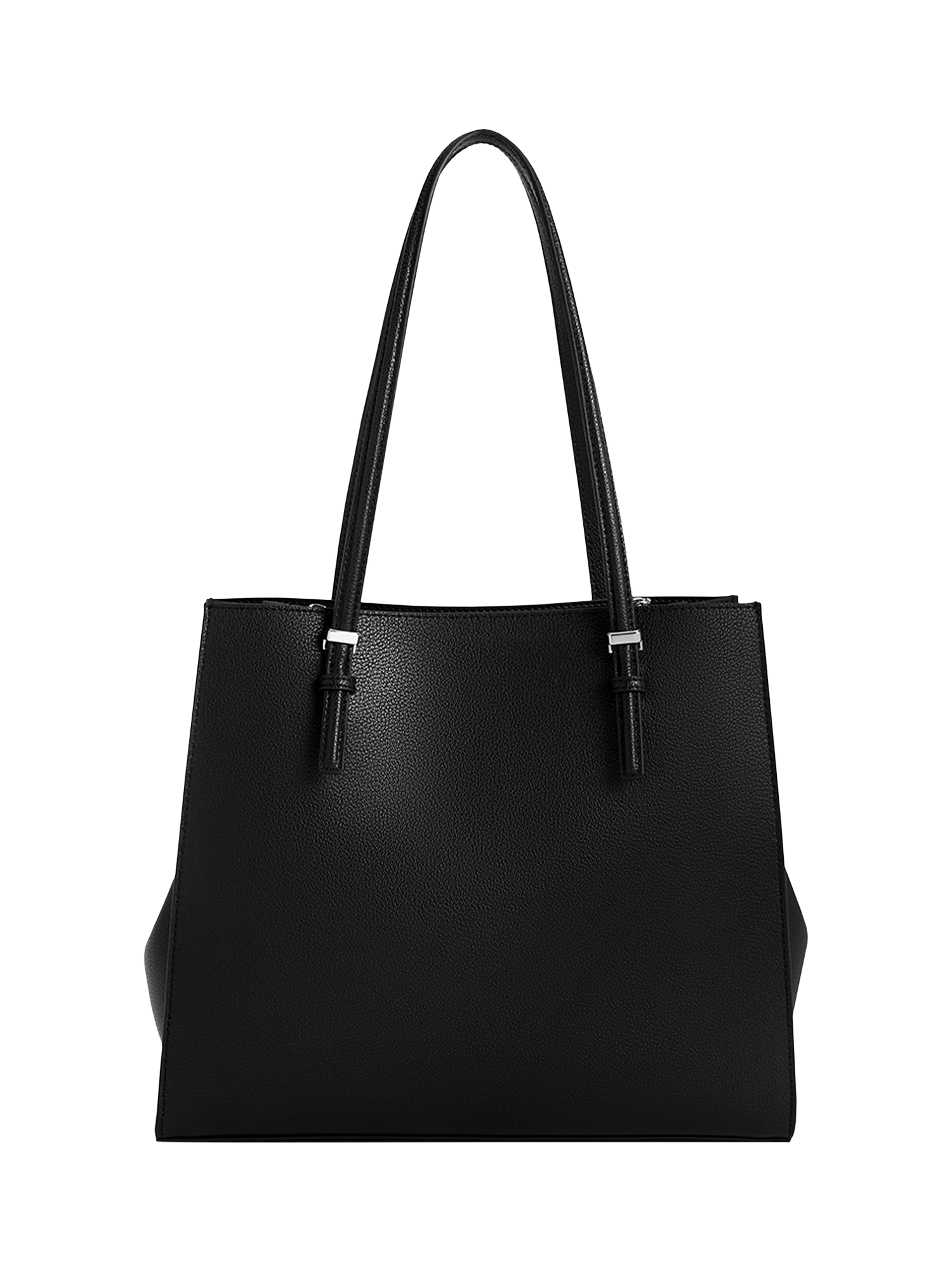 Product image 3 of 6, which shows CHARLES & KEITH Sansa Faux Leather Tote Bag, Black