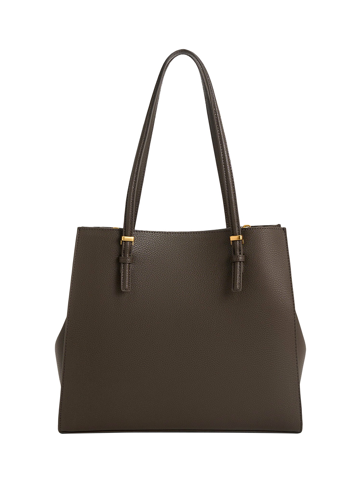 Product image 3 of 7, which shows CHARLES & KEITH Sansa Faux Leather Tote Bag, Dark Moss